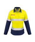 SYZMIK FR Women’s Closed Front Hoop Taped Spliced Shirt ZW131 Metro Workwear.