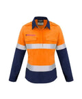 SYZMIK FR Women’s Closed Front Hoop Taped Spliced Shirt ZW131 Metro Workwear.