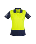 SYZMIK Women’s Hi Vis Zone Polo ZHL236 Work Wear Syzmik Yellow/Navy 24 