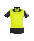 SYZMIK Women’s Hi Vis Zone Polo ZHL236 Work Wear Syzmik Yellow/Black 24 