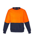 Syzmik Workwear Unisex Hi Vis Crew Sweatshirt ZT475 Work Wear Syzmik XXS Orange/Navy 