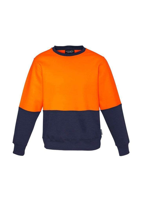 Syzmik Workwear Unisex Hi Vis Crew Sweatshirt ZT475 Work Wear Syzmik XXS Orange/Navy 