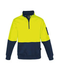 Syzmik Workwear Unisex Hi Vis Half Zip Pullover ZT476 Work Wear Syzmik XXS Yellow/Navy 