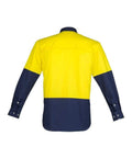 Syzmik Men’s Hi-Vis Spliced Industrial Shirt ZW122 Work Wear Syzmik Yellow/Navy S 