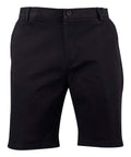 Winning Spirit Mens Slimfit Boston Chino Shorts M9381 Active Wear Winning Spirit Black 72 