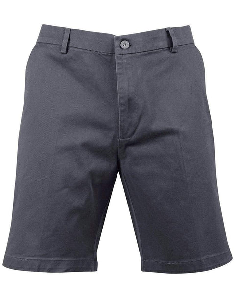 Winning Spirit Mens Slimfit Boston Chino Shorts M9381 Active Wear Winning Spirit Dark Grey 72 