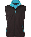 Rosewall Soft Shell Vest Ladies' Jk46 Casual Wear Winning Spirit Black/Cyan 8 