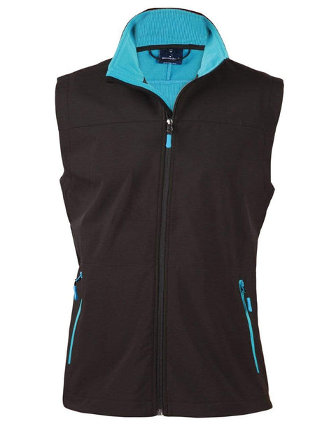 Rosewall Soft Shell Vest Ladies' Jk46 Casual Wear Winning Spirit Black/Cyan 8 