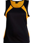 Sprint Singlet Ladies Ts74 Casual Wear Winning Spirit Black/Gold 6 