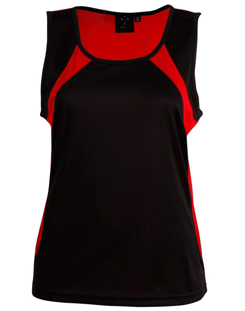 Sprint Singlet Ladies Ts74 Casual Wear Winning Spirit Black/Red 6 