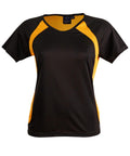 Sprint Tee Shirt Ladies Ts72 Casual Wear Winning Spirit Black/Gold 6 