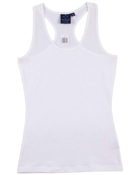 Stretch Raceback Singlet Ladies Ts21a Casual Wear Winning Spirit White 8 