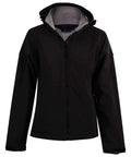 Winning Spirit Aspen Softshell Hood Jacket Ladies' Jk34 Casual Wear Winning Spirit Black/Charcoal 8 