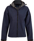 Winning Spirit Aspen Softshell Hood Jacket Ladies' Jk34 Casual Wear Winning Spirit Marl Navy/Charcoal 8 