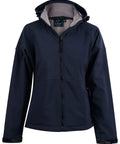 Winning Spirit Aspen Softshell Hood Jacket Ladies' Jk34 Casual Wear Winning Spirit Navy/Charcoal 8 