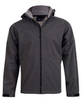 Winning Spirit Aspen Softshell Hood Jacket Men's Jk33 Casual Wear Winning Spirit Marl Charcoal/Charcoal S 