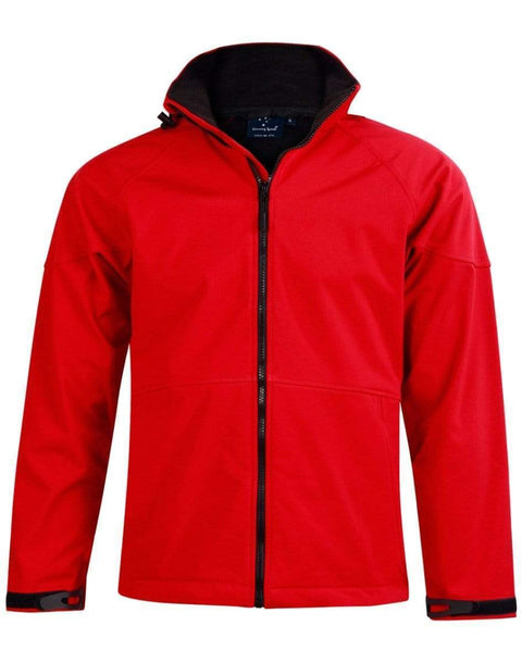 Winning Spirit Aspen Softshell Hood Jacket Men's Jk33 Casual Wear Winning Spirit Red/Black S 