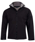 Winning Spirit Aspen Softshell Hood Jacket Men's Jk33 Casual Wear Winning Spirit Black/Charcoal S 