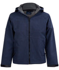 Winning Spirit Aspen Softshell Hood Jacket Men's Jk33 Casual Wear Winning Spirit Marl Navy/Charcoal S 