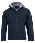 Winning Spirit Aspen Softshell Hood Jacket Men's Jk33 Casual Wear Winning Spirit Navy/Charcoal S 