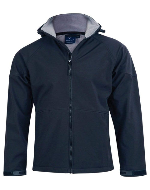 Winning Spirit Aspen Softshell Hood Jacket Men's Jk33 Casual Wear Winning Spirit Navy/Charcoal S 