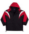 Winning Spirit Bathurst Tri-colour Jacket With Hood Unisex Jk28 Casual Wear Winning Spirit Black/White/Red XS 