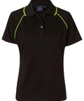 Winning Spirit Casual Wear Black/Lime / 8 WINNING SPIRIT CHAMPION POLO Ladies' PS19