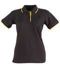 Winning Spirit Liberty Polo Ladies Ps48a Casual Wear Winning Spirit Black/Gold 6 