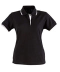 Winning Spirit Liberty Polo Ladies Ps48a Casual Wear Winning Spirit Black/White 6 