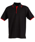 Winning Spirit Liberty Polo Men's Ps08 Casual Wear Winning Spirit Black/Red XS 