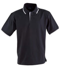 Winning Spirit Macquarie Polo Unisex Ps05 Casual Wear Winning Spirit Black/White XS 