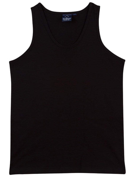 Winning Spirit Men's Trainer's Cotton Singlet Ts18 Casual Wear Winning Spirit Black S 