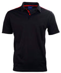 Winning Spirit PS83 STATEN POLO SHIRT Men's Casual Wear Winning Spirit Black/Red XS 