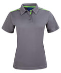 Winning Spirit PS84 STATEN POLO SHIRT Ladies Casual Wear Winning Spirit Ash/lime 6 