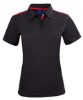 Winning Spirit PS84 STATEN POLO SHIRT Ladies Casual Wear Winning Spirit Black/Red 6 