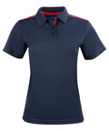 Winning Spirit PS84 STATEN POLO SHIRT Ladies Casual Wear Winning Spirit Navy/Red 6 