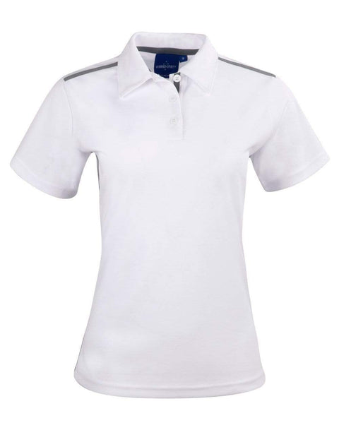 Winning Spirit PS84 STATEN POLO SHIRT Ladies Casual Wear Winning Spirit White/Ash 6 