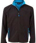 WINNING SPIRIT ROSEWALL SOFT SHELL Men's JK15 Casual Wear Winning Spirit Black/Cyan S 