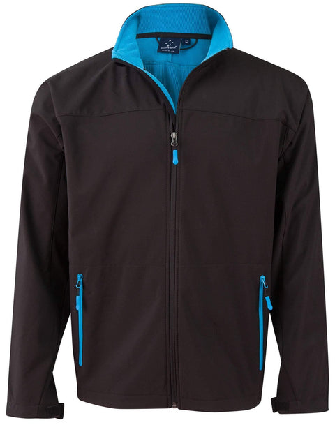 WINNING SPIRIT ROSEWALL SOFT SHELL Men's JK15 Casual Wear Winning Spirit Black/Cyan S 