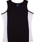 Winning Spirit Casual Wear Black/White / 8 WINNING SPIRIT TEAMMATE SINGLET Ladies  TS17