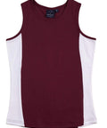 Winning Spirit Casual Wear Maroon/White / 10 WINNING SPIRIT TEAMMATE SINGLET Ladies  TS17