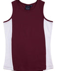 Winning Spirit Casual Wear Maroon/White / 18 WINNING SPIRIT TEAMMATE SINGLET Ladies  TS17