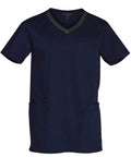 Winning Spirit Mens V-neck Trim Scrub Top M7650 Health & Beauty Winning Spirit Navy/Charcoal XS 