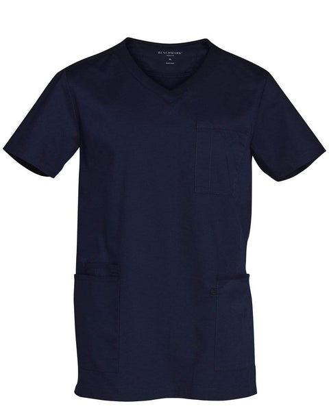 Winning Spirit Mens V-neck Trim Scrub Top M7650 Health & Beauty Winning Spirit Navy/Navy XS 