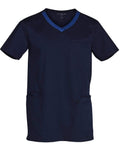 Winning Spirit Mens V-neck Trim Scrub Top M7650 Health & Beauty Winning Spirit Navy/Royal XS 