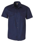 Cotton Drill Short Sleeve Work Shirt WT03 Work Wear Winning Spirit Navy S 