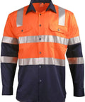 Winning Spirit Biomotion Day/night Light Weight Safety Shirt With X Back Tape Configuration Sw70 Work Wear Winning Spirit Orange/Navy 2XS 