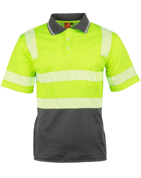 Winning Spirit Work Wear Yellow/Charcoal / 2XS Winning Spirit UNISEX TRUEDRY® biomotion segmented polo SW73