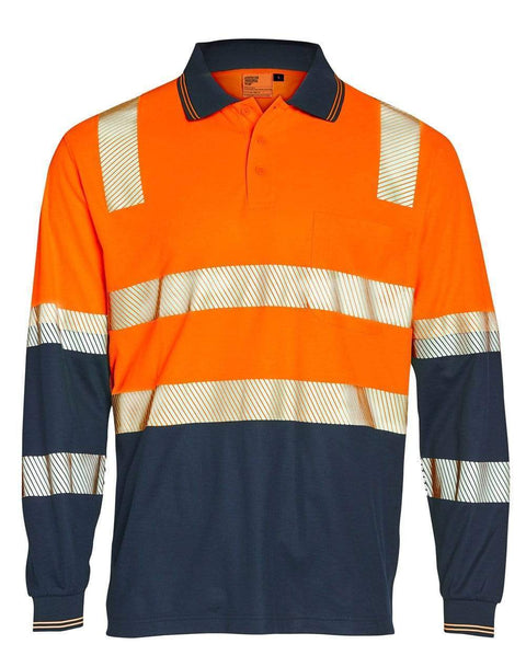 Winning Spirit unisex TRUEDRY® biomotion segmented safety polo SW74 Work Wear Winning Spirit Orange/Navy 2XS 