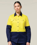 Hard Yakka Women's Long Sleeve Two Toned Hi Vis Core Shirt Y08423 